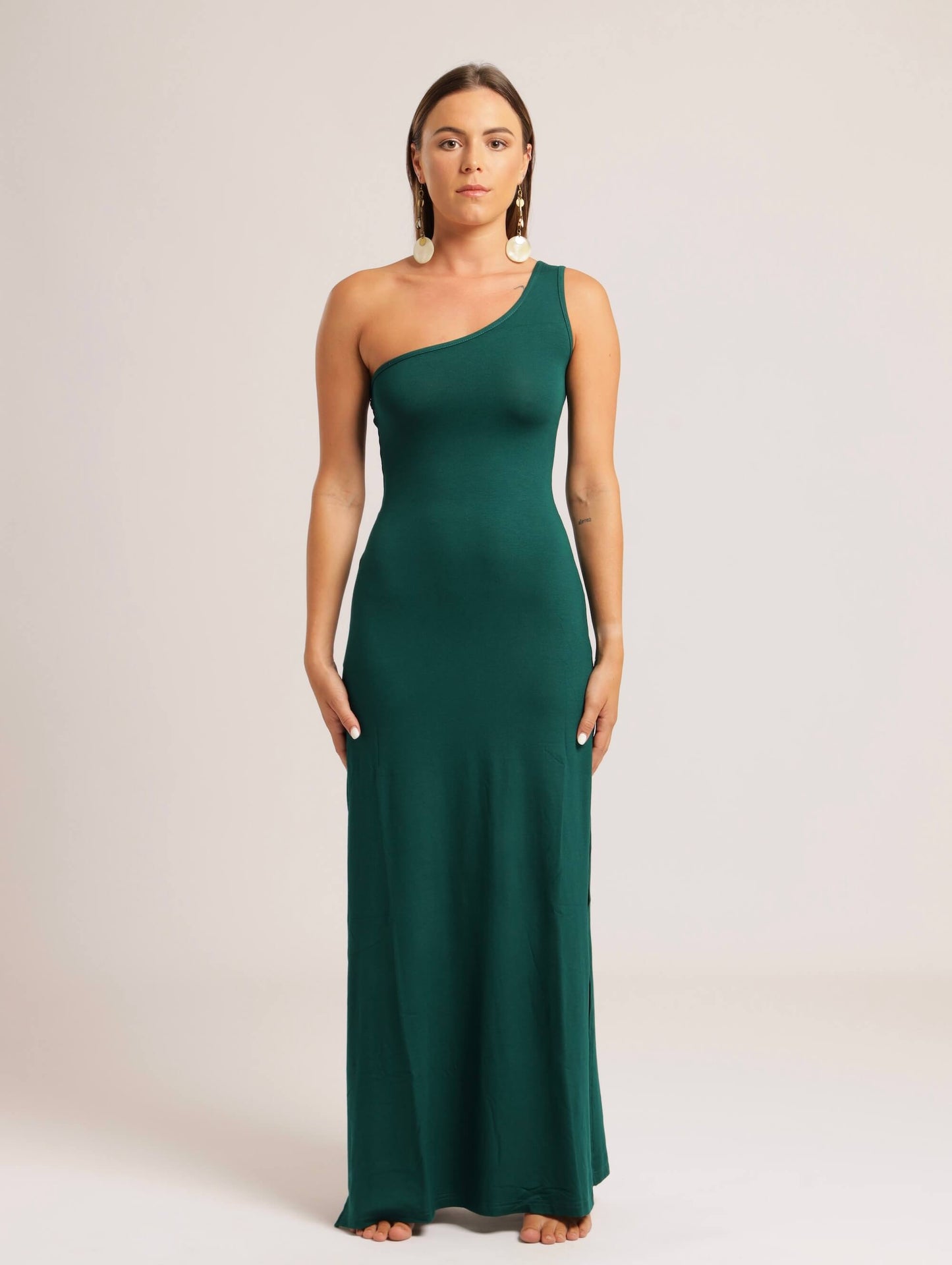 Divine One Shoulder Slit Dress