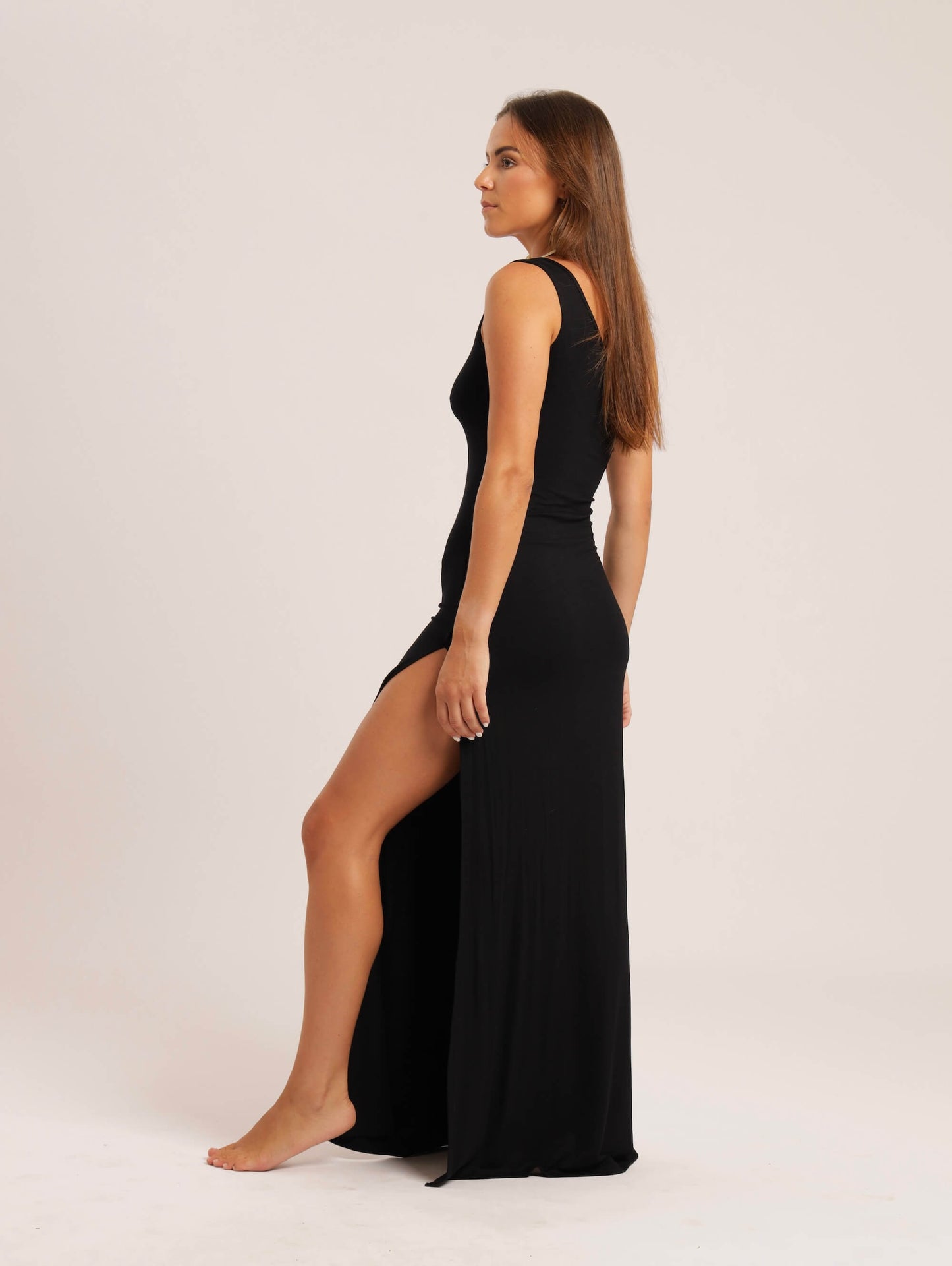 Divine One Shoulder Slit Dress